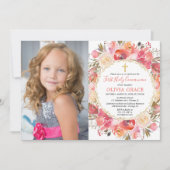 Foto van het meisje van de eerste Heilige Communie Kaart (Voorkant)