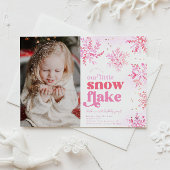 Foto van het meisje Winter Verjaardag Uitnodiging