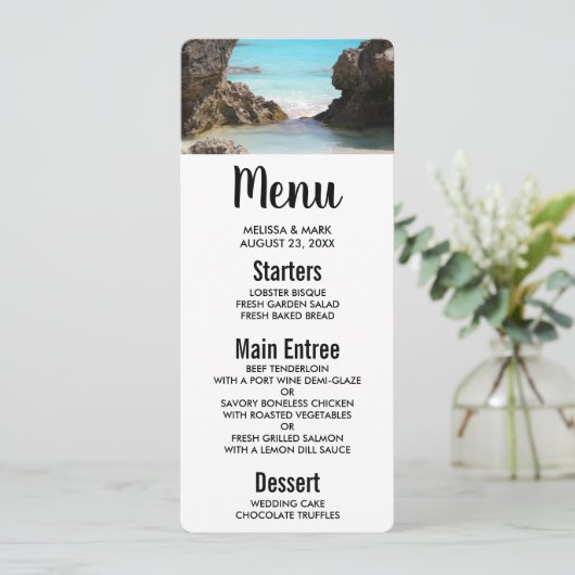 Foto van het menu Tropische kust en Zee Kaart