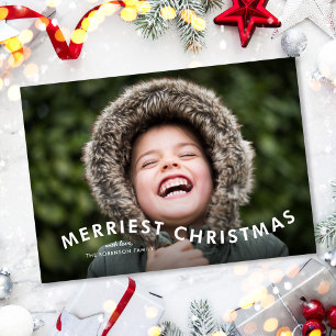 Foto van het Merriest Kerstmis Modern Type Feestdagenkaart