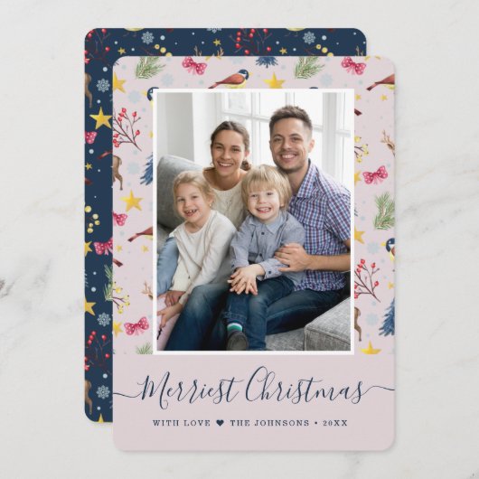 Foto van het Merriest Kerstscript Feestdagenkaart (Voorkant / Achterkant)