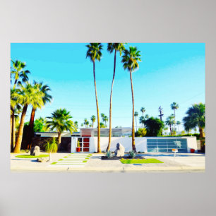 Foto van het middelbare-eeuwse Moderne Huis Poster