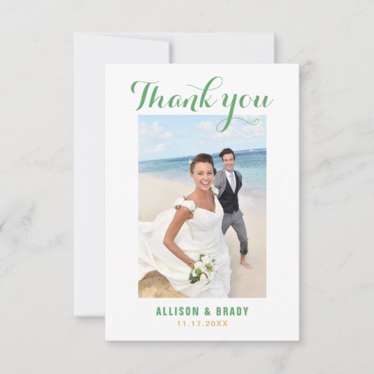 Foto van het minimale en stille huwelijk bedankkaart (Voorkant)