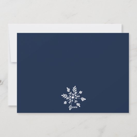 Foto van het moderne blauw kerstscript met blauw k feestdagenkaart (Achterkant)