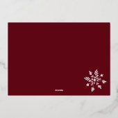 Foto van het moderne 'Blush-script' van Peace snow Folie Feestdagenkaart (Achterkant)