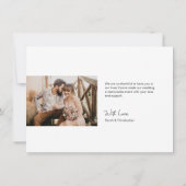 Foto van het moderne Eenvoudige Elegant Weddenscha Bedankkaart (Achterkant)