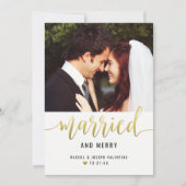 Foto van het moderne goudhuwelijk en het huwelijk feestdagenkaart (Voorkant)