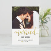 Foto van het moderne goudhuwelijk en het huwelijk feestdagenkaart (Staand voorkant)