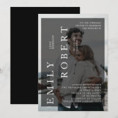 Foto van het moderne minimalistische huwelijk kaart (Voorkant / Achterkant)