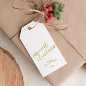 Foto van het moderne script "Merriest Kerstmis" Cadeaulabel