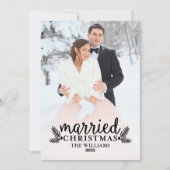 Foto van het moderne zwarte kersthuwelijk feestdagenkaart (Voorkant)
