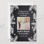 Foto van het moderne zwarte kersthuwelijk feestdagenkaart (Achterkant)