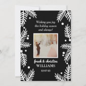 Foto van het moderne zwarte kersthuwelijk feestdagenkaart (Achterkant)