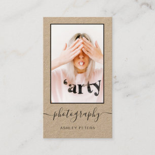 Foto van het moderne zwarte Kraft-script voor foto Visitekaartje
