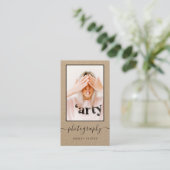 Foto van het moderne zwarte Kraft-script voor foto Visitekaartje (Staand voorkant)