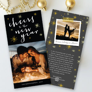 Foto van het nieuwe jaar begint met Fireworks Feestdagenkaart