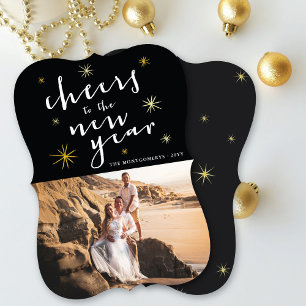 Foto van het nieuwe jaar begint met Fireworks Feestdagenkaart