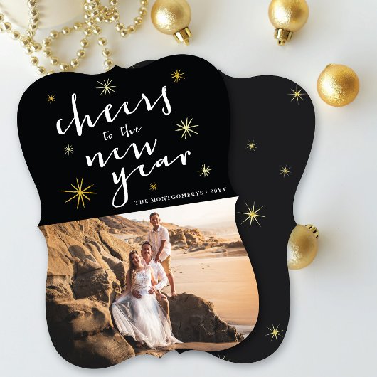 Foto van het nieuwe jaar begint met Fireworks Feestdagenkaart