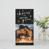 Foto van het nieuwe jaar begint met Fireworks Feestdagenkaart (Staand voorkant)