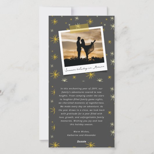 Foto van het nieuwe jaar begint met Fireworks Feestdagenkaart (Achterkant)