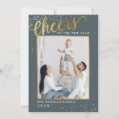 Foto van het nieuwe jaar Glitter Glitter Feestdagenkaart (Voorkant)