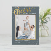 Foto van het nieuwe jaar Glitter Glitter Feestdagenkaart (Staand voorkant)
