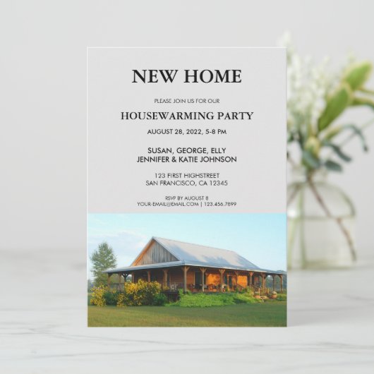 Foto van het nieuwe thuishuis dat opwarmt kaart (Staand voorkant)