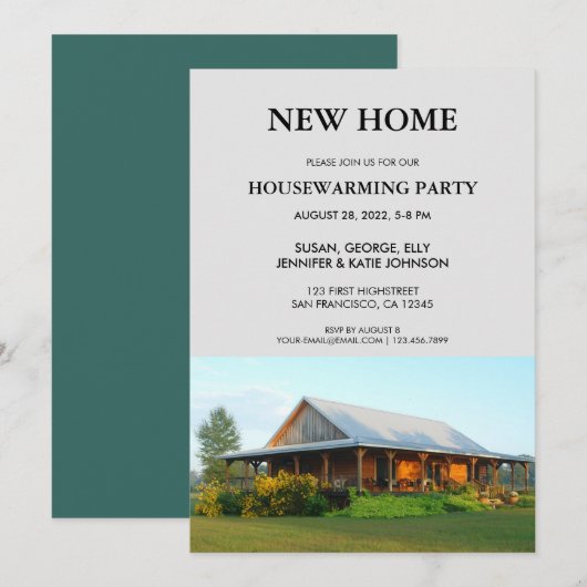 Foto van het nieuwe thuishuis dat opwarmt kaart (Voorkant / Achterkant)