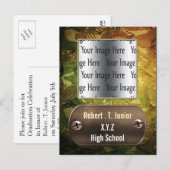 foto van het noodweer groene camo Afstuderen Uitno Uitnodiging Briefkaart (Voorkant / Achterkant)