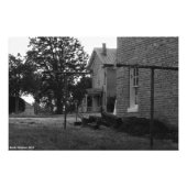 Foto van het Oude Huis Zwart-wit Afdruk (Voorkant)