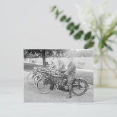  foto van het oude motorteam briefkaart (Staand voorkant)