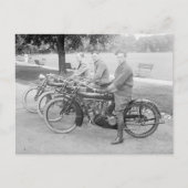  foto van het oude motorteam briefkaart (Voorkant)