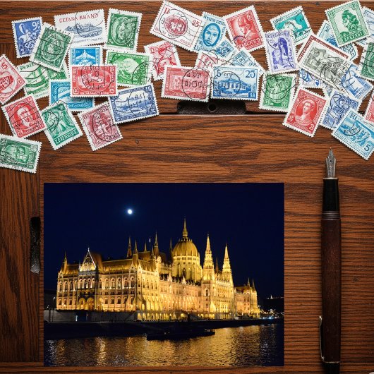 Foto van het parlementsgebouw in Boedapest Briefkaart
