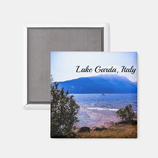 Foto van het prachtige strand van het meer van Gar Magneet (Voorkant / Achterkant)