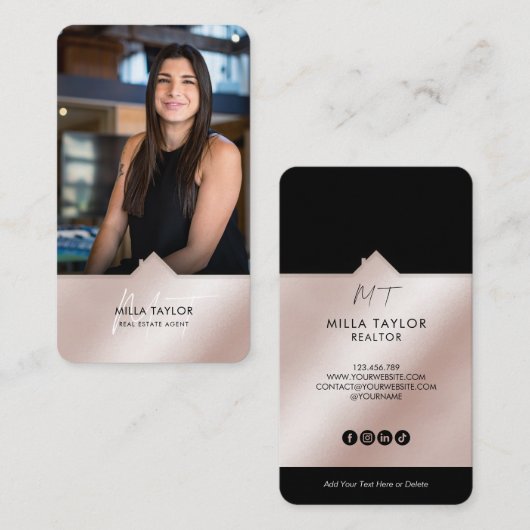 Foto van het professionele moderne Real Estate Mon Visitekaartje (Voorkant / Achterkant)