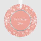 Foto van het roze snowflake Paw Pattern Pet Ornament (achterkant)