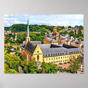 Foto van het stadsgezicht van Luxemburg Poster
