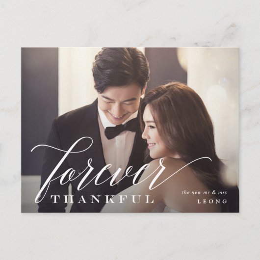 Foto van het Thankful Weddenschap Hartelijk dank Briefkaart (Voorkant)