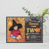 Foto van het tweede verjaardagsfeestje van Hallowe Kaart (Staand voorkant)