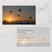 Foto van het Visitekaartje van Hot Air Ballon Ride (Voorkant / Achterkant)
