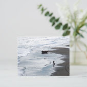 Foto van het zee dat aan land komt bij schemering  briefkaart (Staand voorkant)