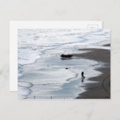 Foto van het zee dat aan land komt bij schemering  briefkaart (Voorkant / Achterkant)