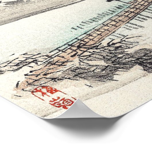 Foto van het zee van Kōno Bairei Poster (Hoek)