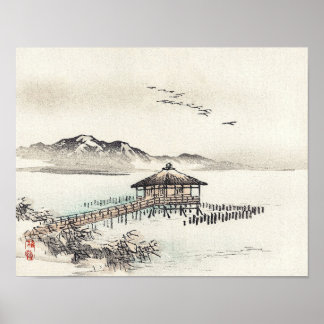 Foto van het zee van Kōno Bairei Poster