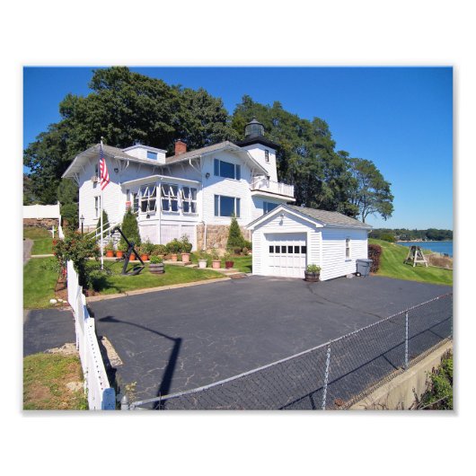 Foto van het ziekenhuis vuurtoren Massachusett Afdruk (Voorkant)