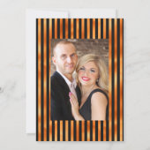 Foto van het zwarte en Oranje Floral Gothic Weddin Kaart (Achterkant)