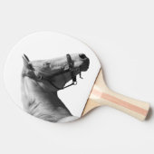 Foto van het zwarte en witte paard tafeltennisbatje (Zijkant)