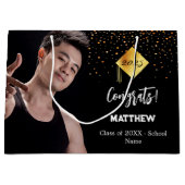 Foto van het zwarte goudfeest groot cadeauzakje (Voorkant)