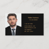 Foto van het zwarte goudstadskyline zakelijk onroe visitekaartje (Achterkant)