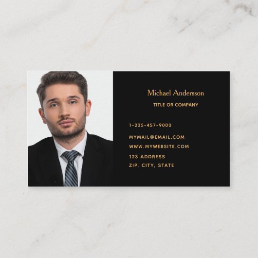 Foto van het zwarte goudstadskyline zakelijk onroe visitekaartje (Achterkant)